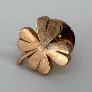 Vintage Terryberry Pin 1/10-10k Gold Plated Four Leaf Clover